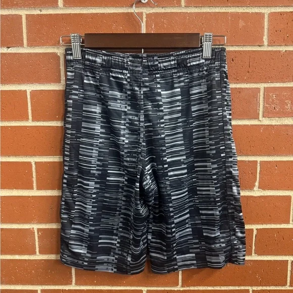Nike Dri-FIT Men’s Athletic Training Shorts Black Gray Stripe Size Small - Picture 2 of 3